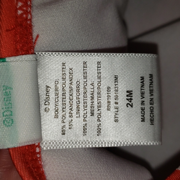 Disney Minnie Mouse Red and White Polka Dot Swimsuit with Tutu Skirt, Size 24M - Picture 4 of 4